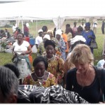 women welcomes the ACWW wORLD pRESIDENT and her entourage during the reception of the clean water extension project